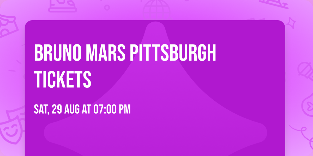 Bruno Mars Pittsburgh Tickets