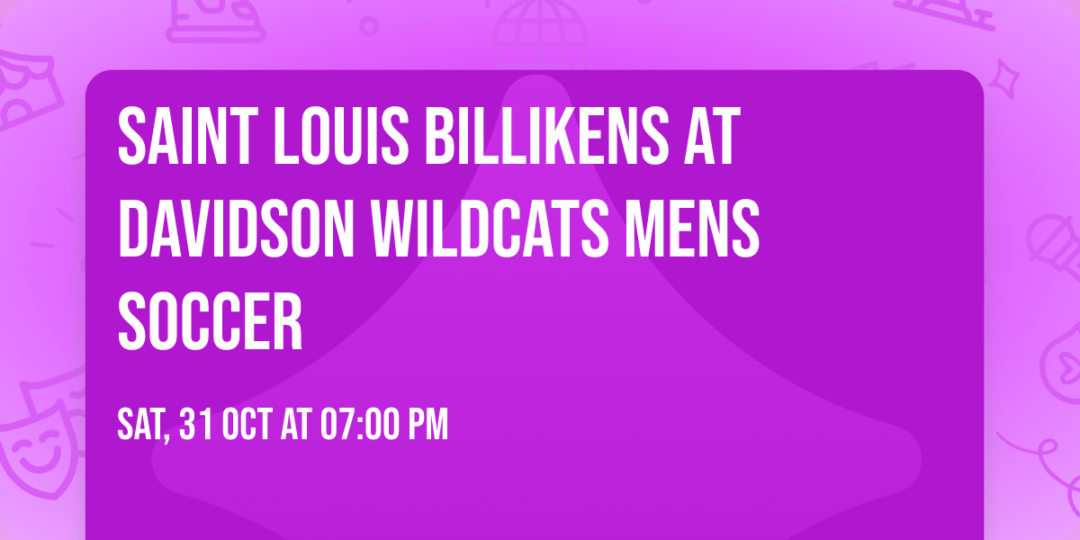 Saint Louis Billikens at Davidson Wildcats Mens Soccer