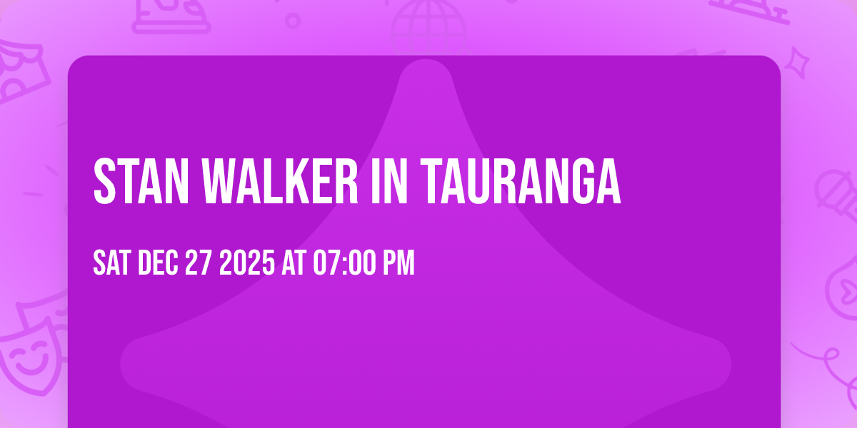 Stan Walker in Tauranga