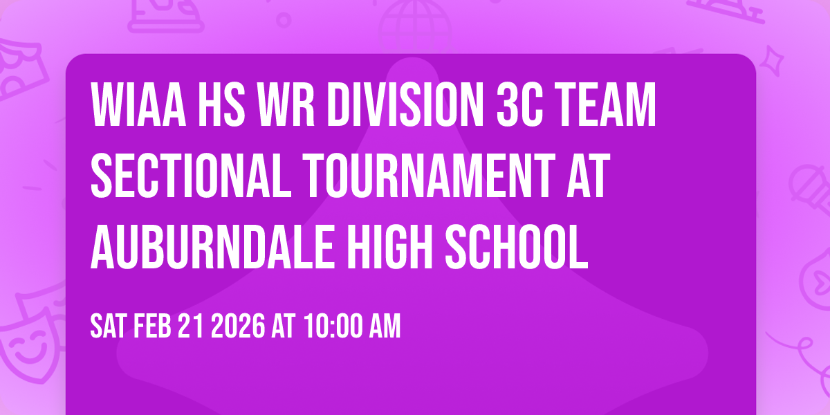 WIAA HS WR Division 3C Team Sectional Tournament at Auburndale High School
