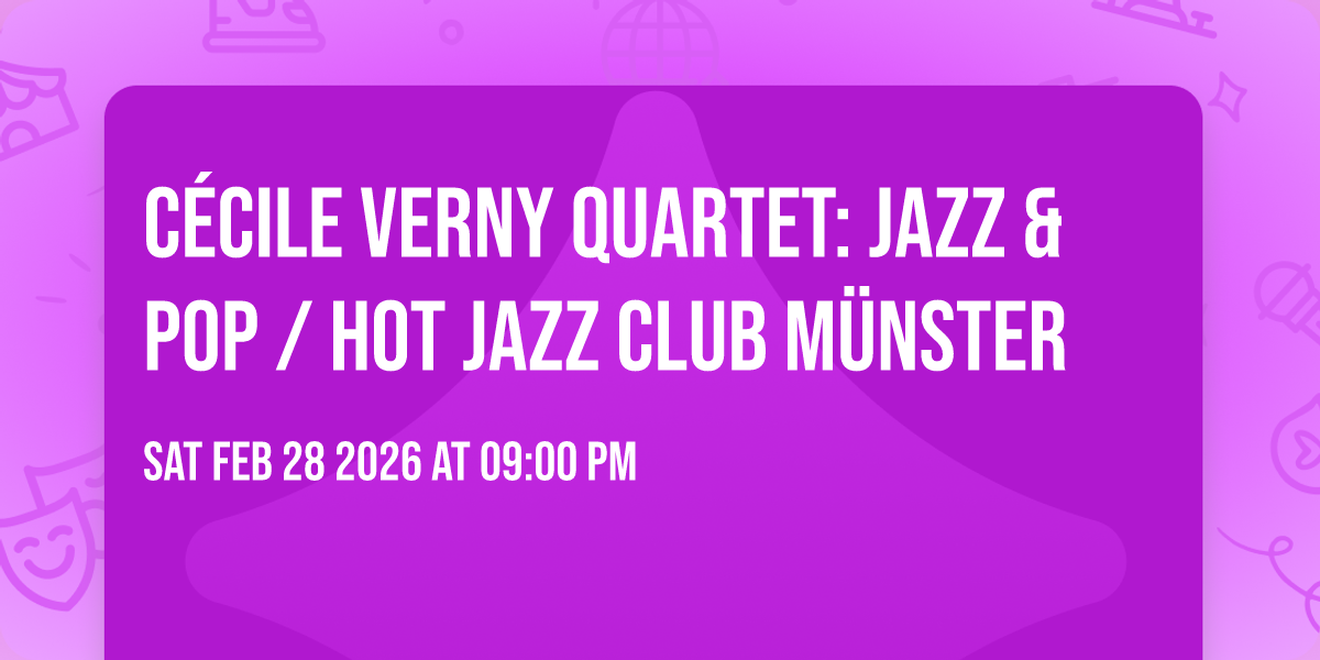Cécile Verny Quartet: Jazz & Pop / Hot Jazz Club Münster