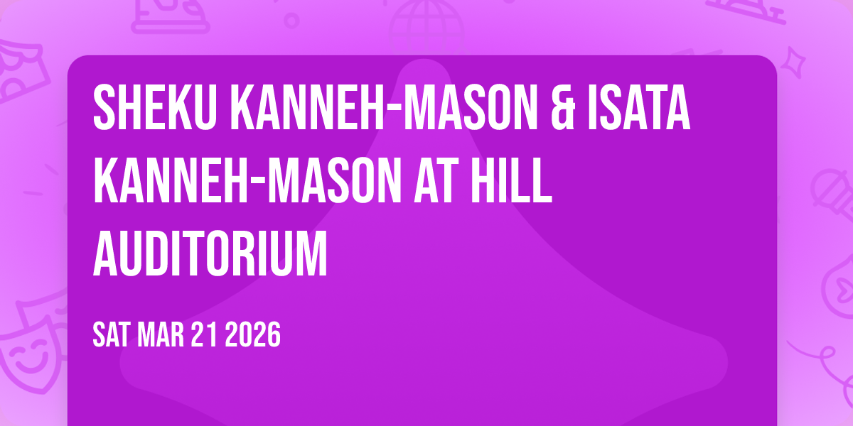 Sheku Kanneh-Mason & Isata Kanneh-Mason at Hill Auditorium
