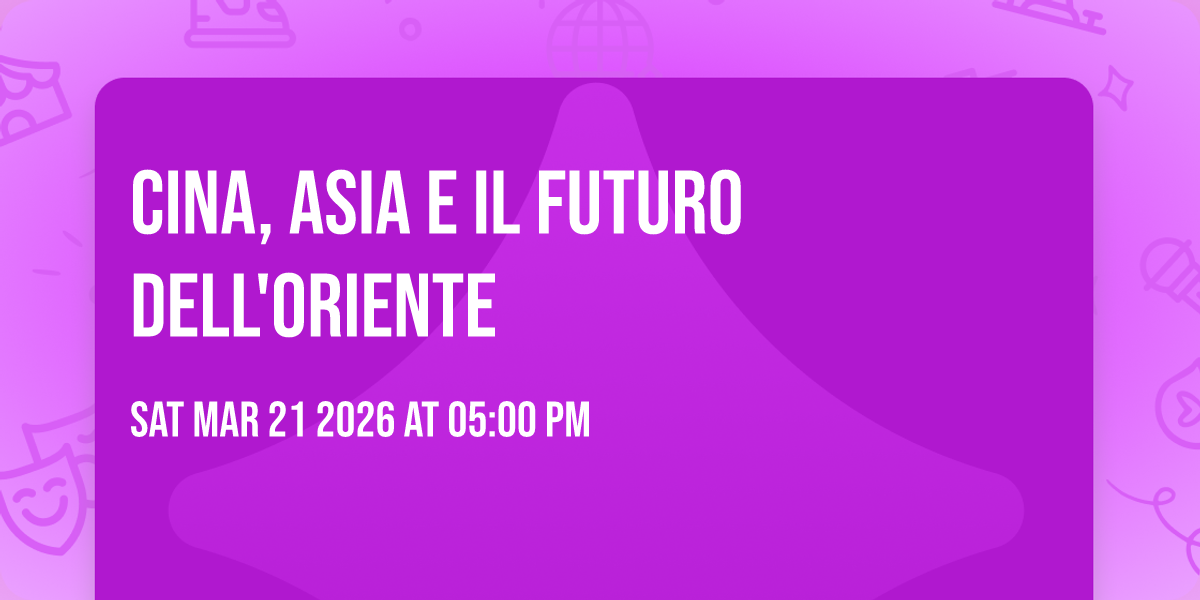 Cina, Asia e il Futuro dell'Oriente