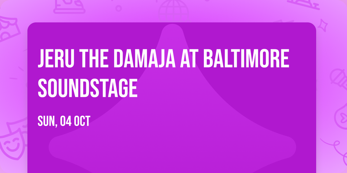 Jeru The Damaja at Baltimore SoundStage