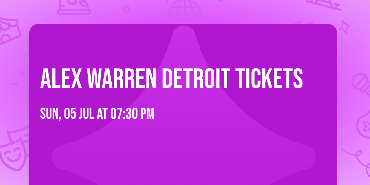 Alex Warren Detroit Tickets