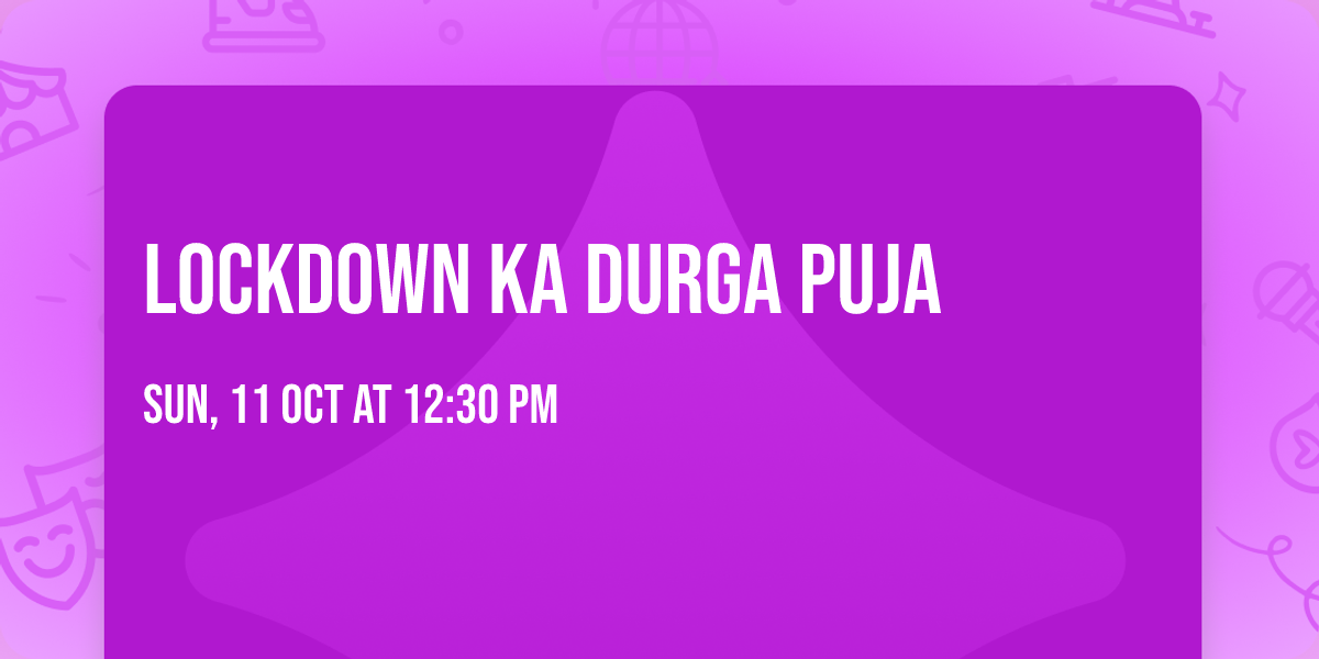 lockdown ka durga puja