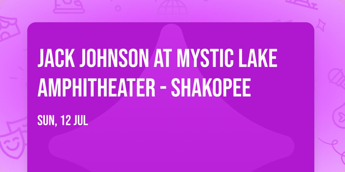 Jack Johnson at Mystic Lake Amphitheater - Shakopee