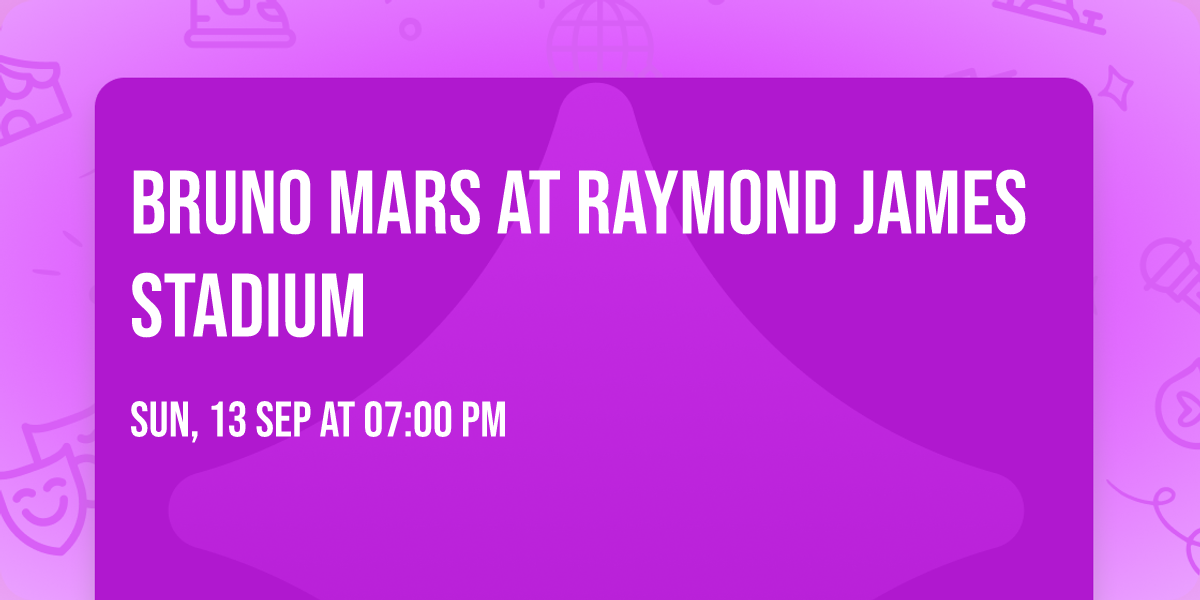 Bruno Mars At Raymond James Stadium