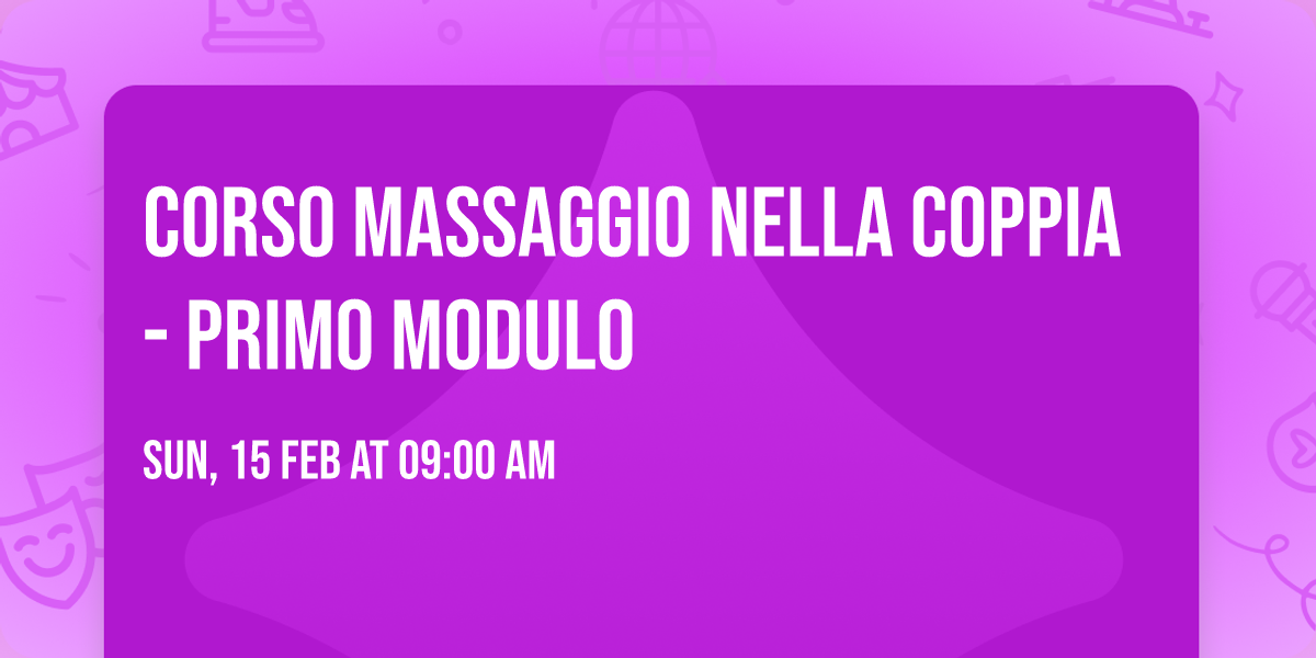 corso Massaggio nella Coppia - primo modulo 