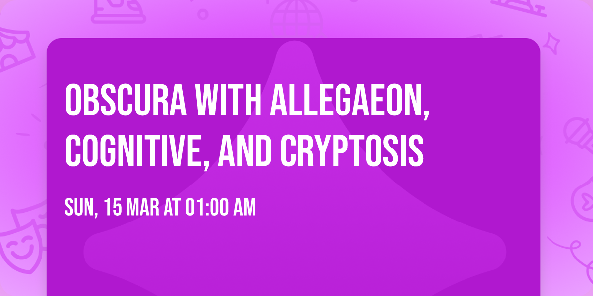 Obscura with Allegaeon, Cognitive, and Cryptosis
