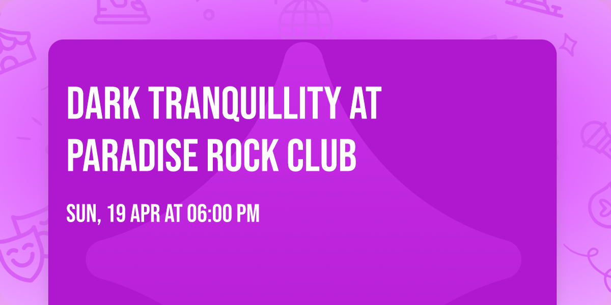 Dark Tranquillity at Paradise Rock Club