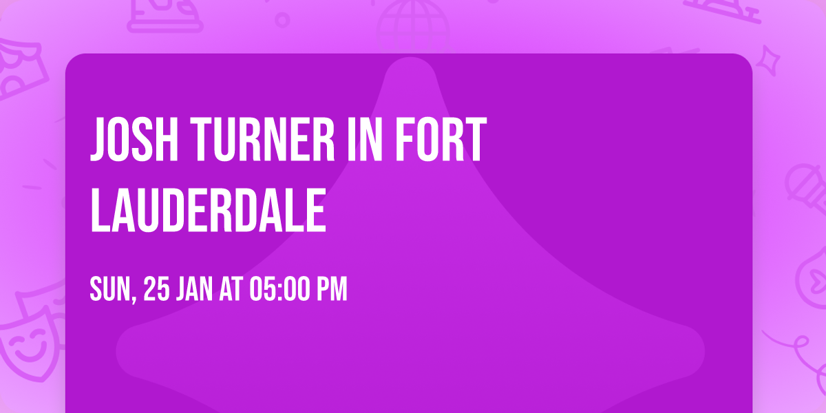 Josh Turner in Fort Lauderdale