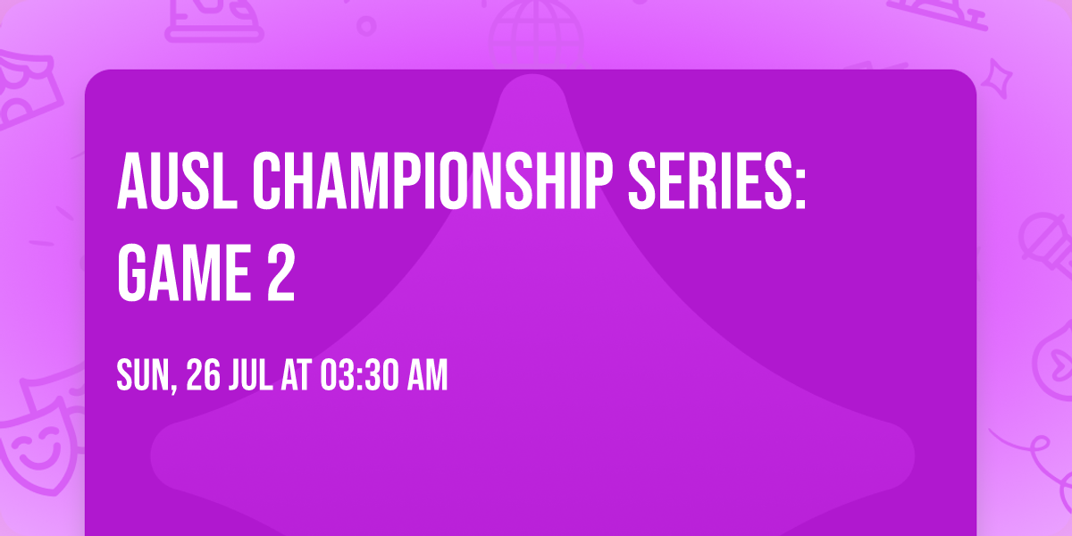 AUSL Championship Series: Game 2