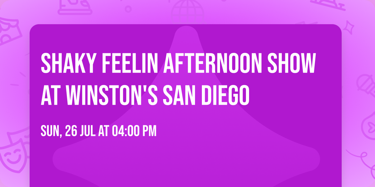 Shaky Feelin afternoon Show at Winston's San Diego