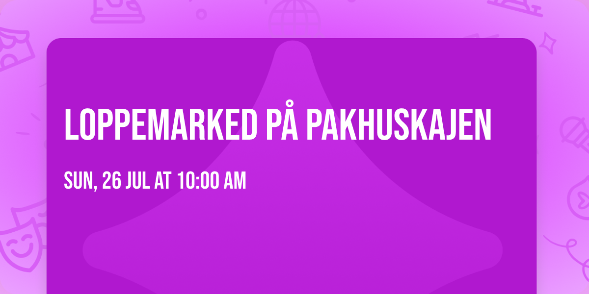 Loppemarked p\u00e5 Pakhuskajen