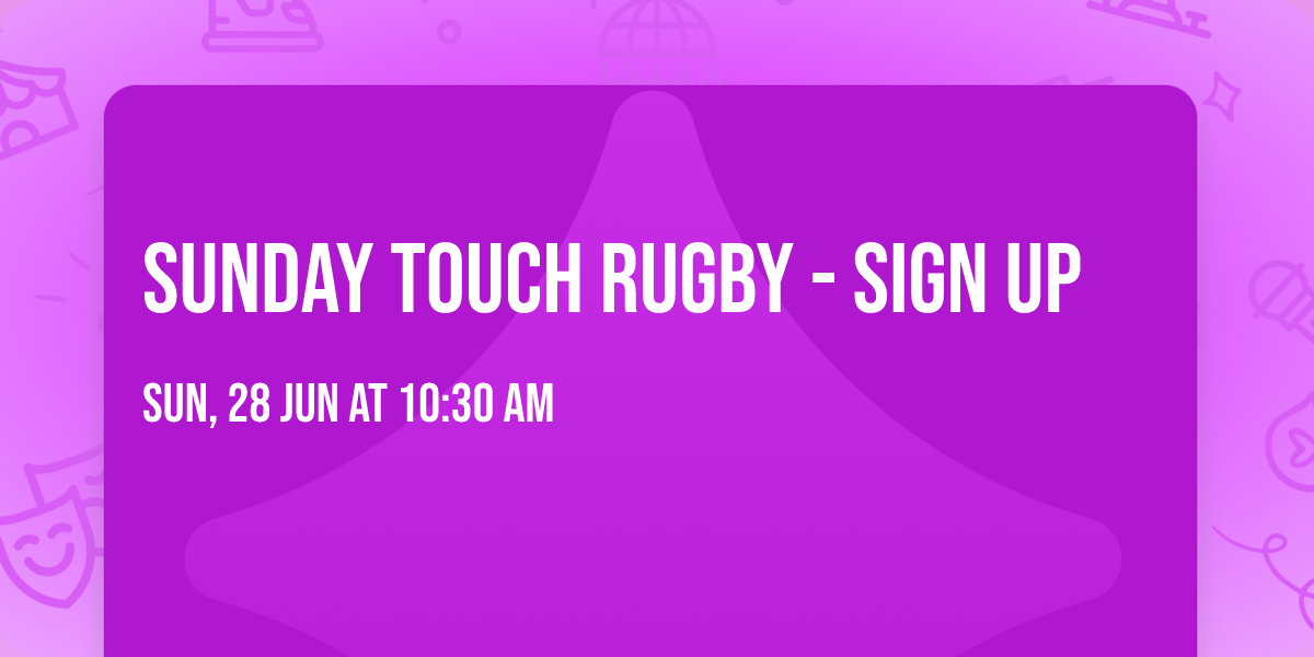 Sunday Touch Rugby - Sign Up