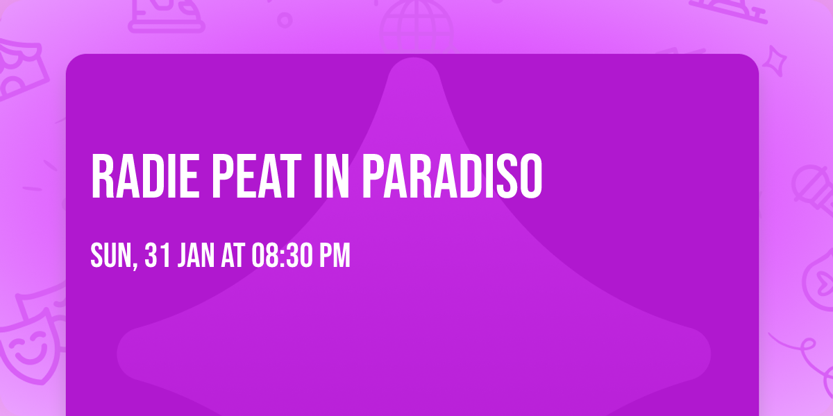 Radie Peat in Paradiso