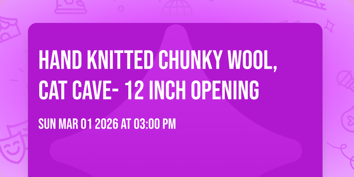 Hand knitted Chunky wool, cat cave- 12 inch opening