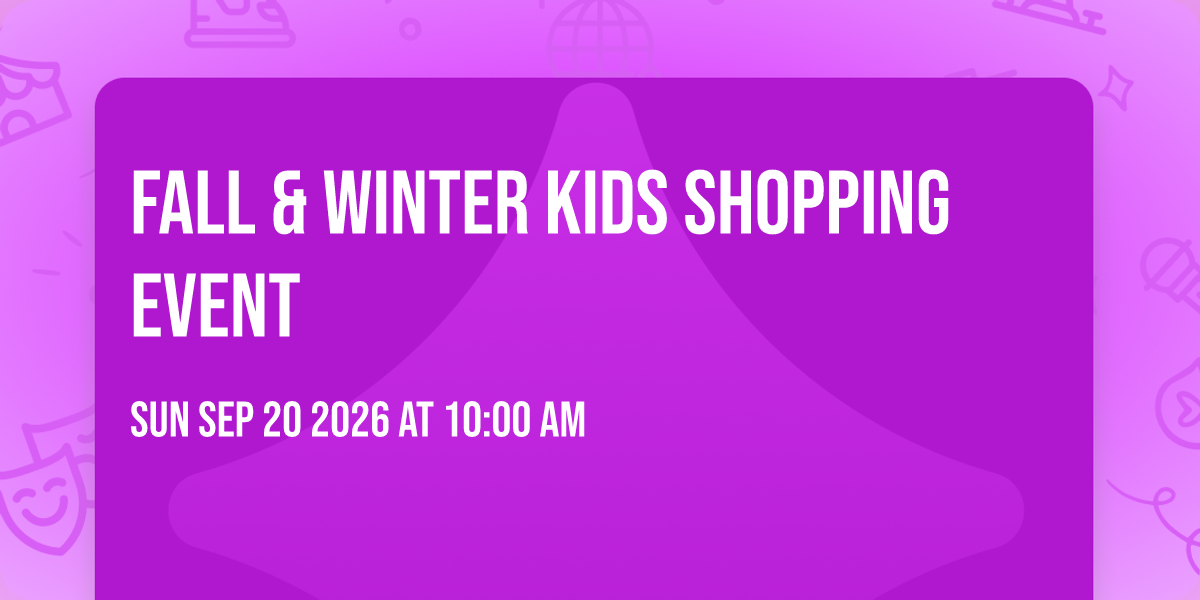 Fall & Winter Kids Shopping event