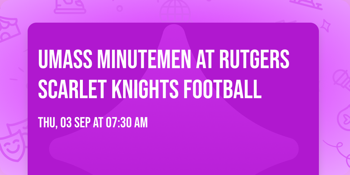 UMass Minutemen at Rutgers Scarlet Knights Football