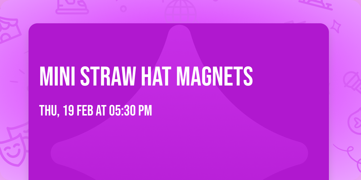 Mini Straw Hat Magnets