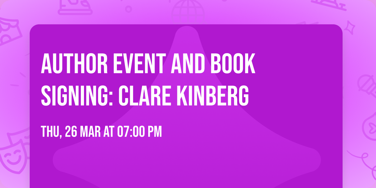Author Event and Book Signing: Clare Kinberg