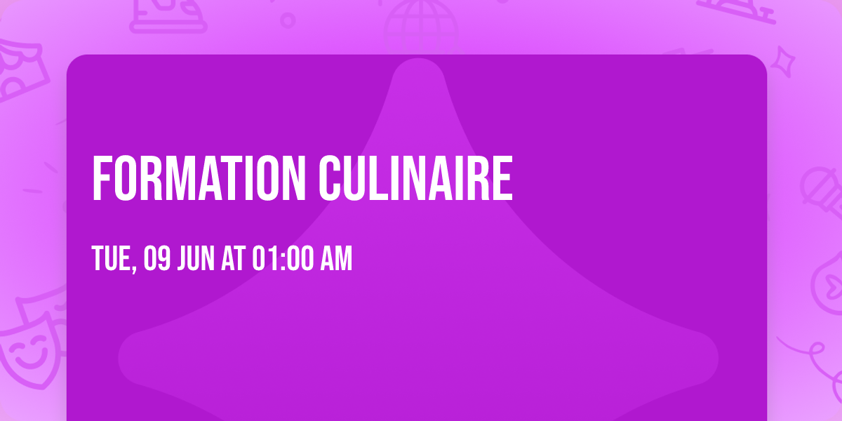 formation culinaire 