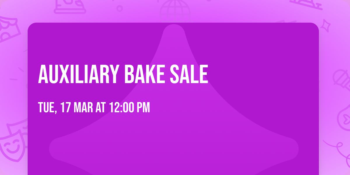 Auxiliary Bake Sale