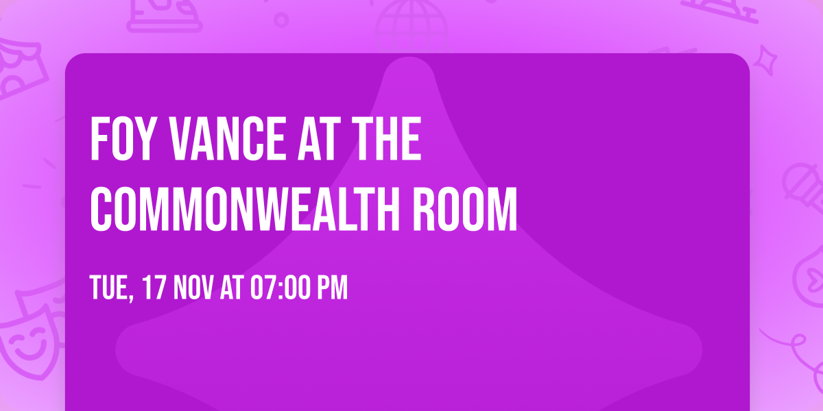 Foy Vance at The Commonwealth Room