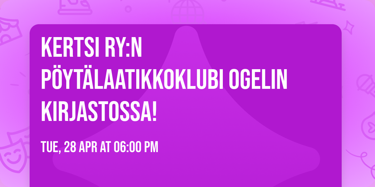 Kertsi ry:n P\u00f6yt\u00e4laatikkoklubi Ogelin kirjastossa!