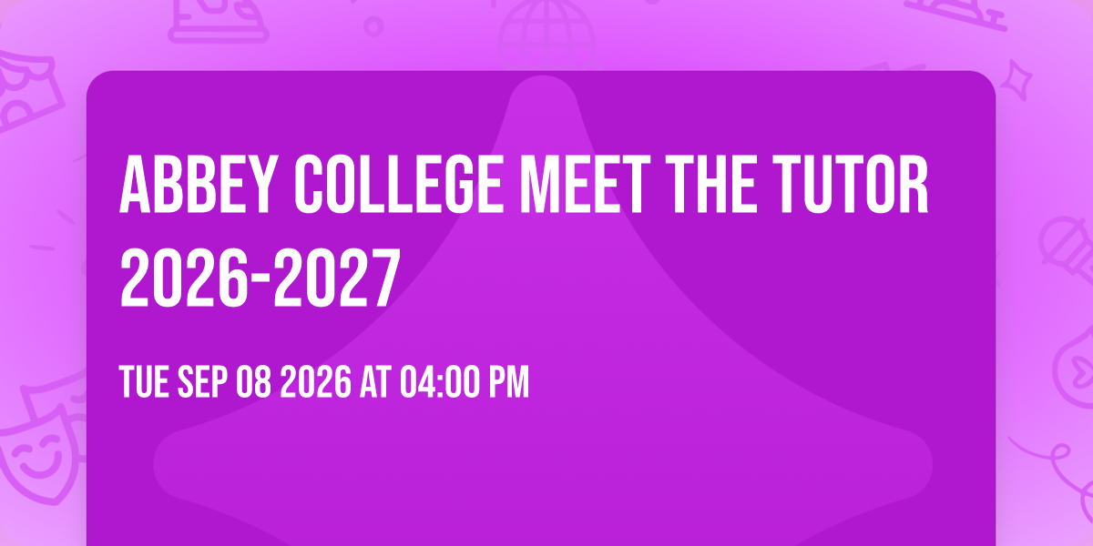 Abbey College Meet the Tutor 2026-2027