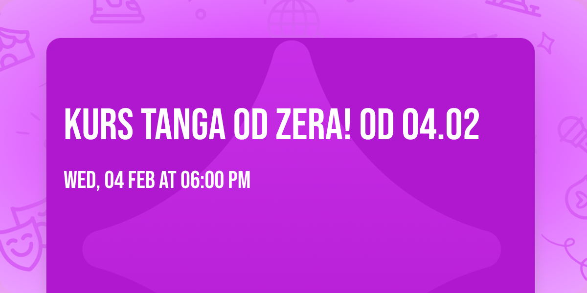 Kurs tanga od zera! od 04.02