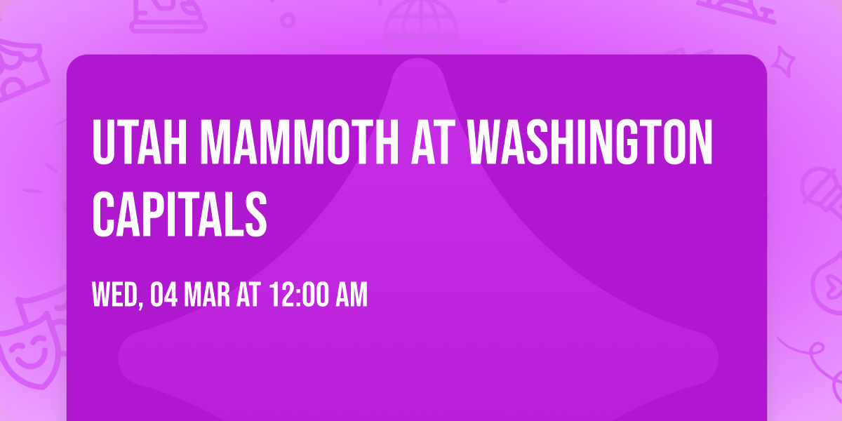 Utah Mammoth at Washington Capitals