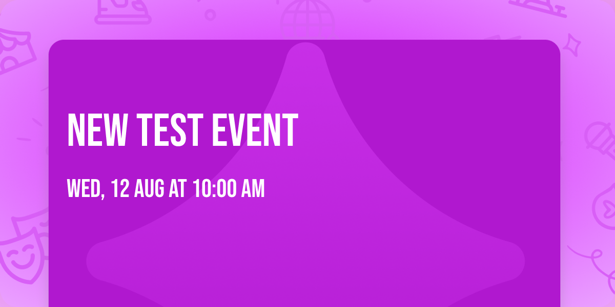 New Test Event