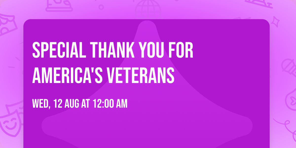 Special Thank You for America's Veterans
