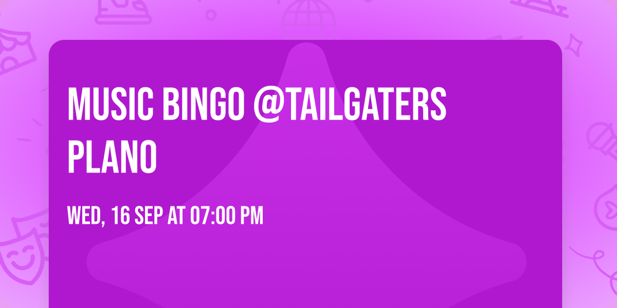 Music Bingo @Tailgaters PLANO