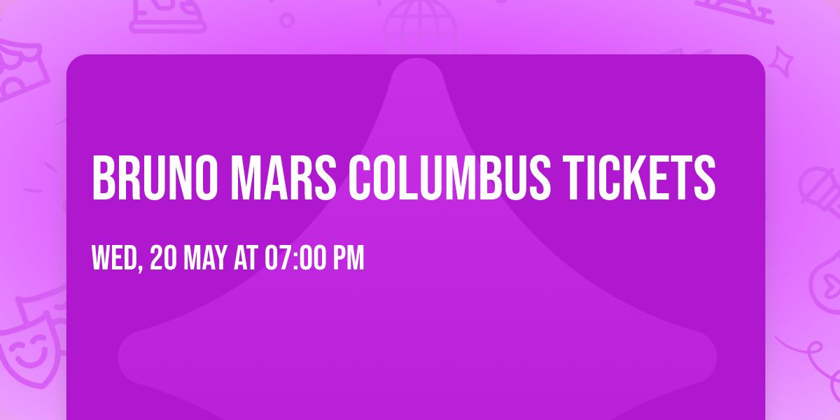 Bruno Mars Columbus Tickets