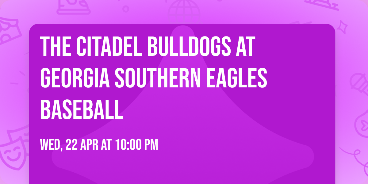 The Citadel Bulldogs at Georgia Southern Eagles Baseball