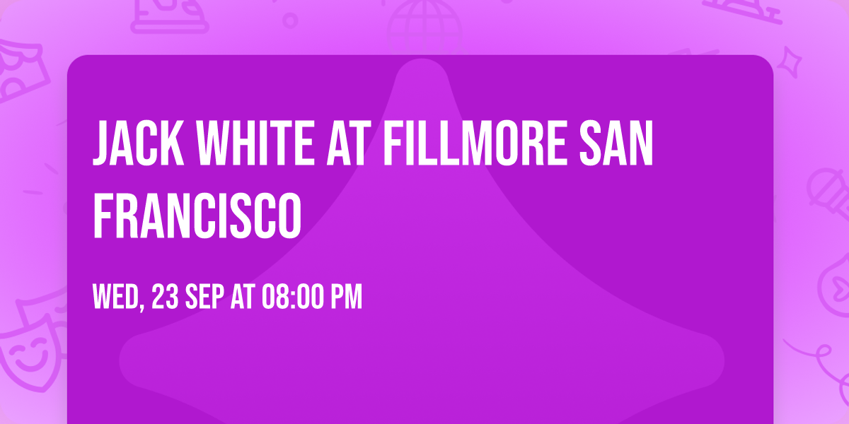 Jack White at Fillmore San Francisco