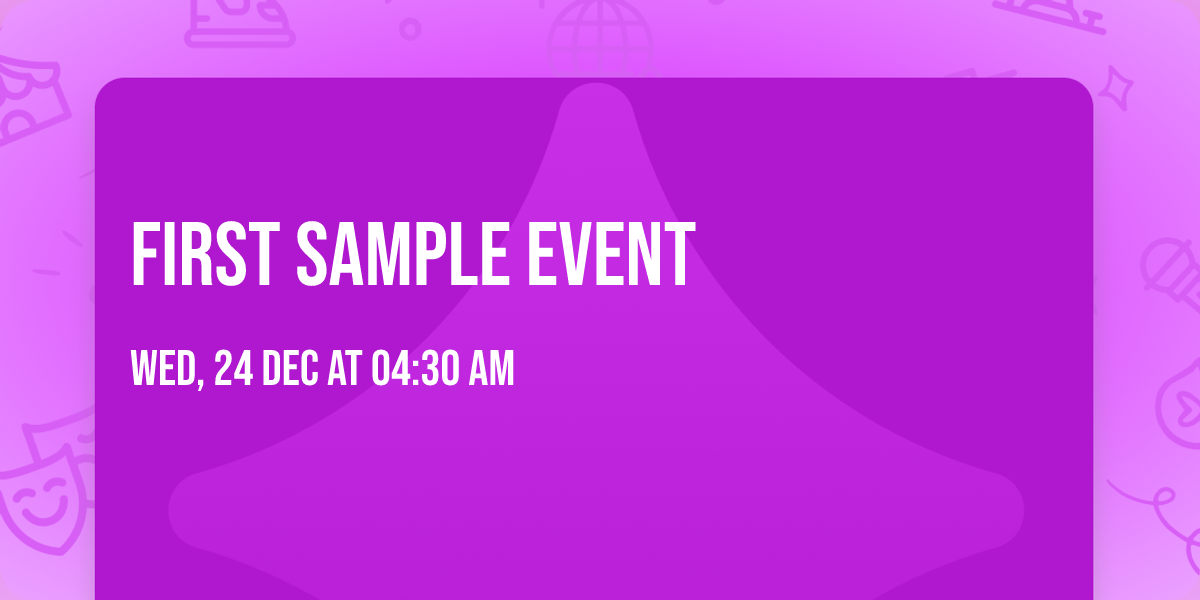 First Sample Event