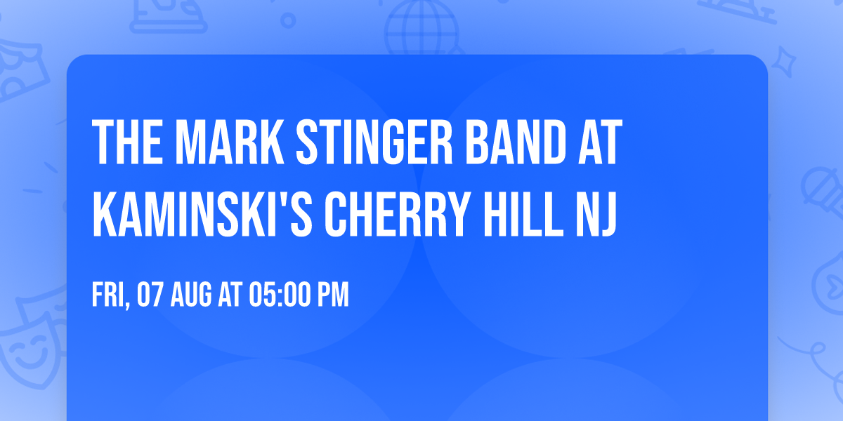 The Mark Stinger Band at Kaminski's Cherry Hill NJ 