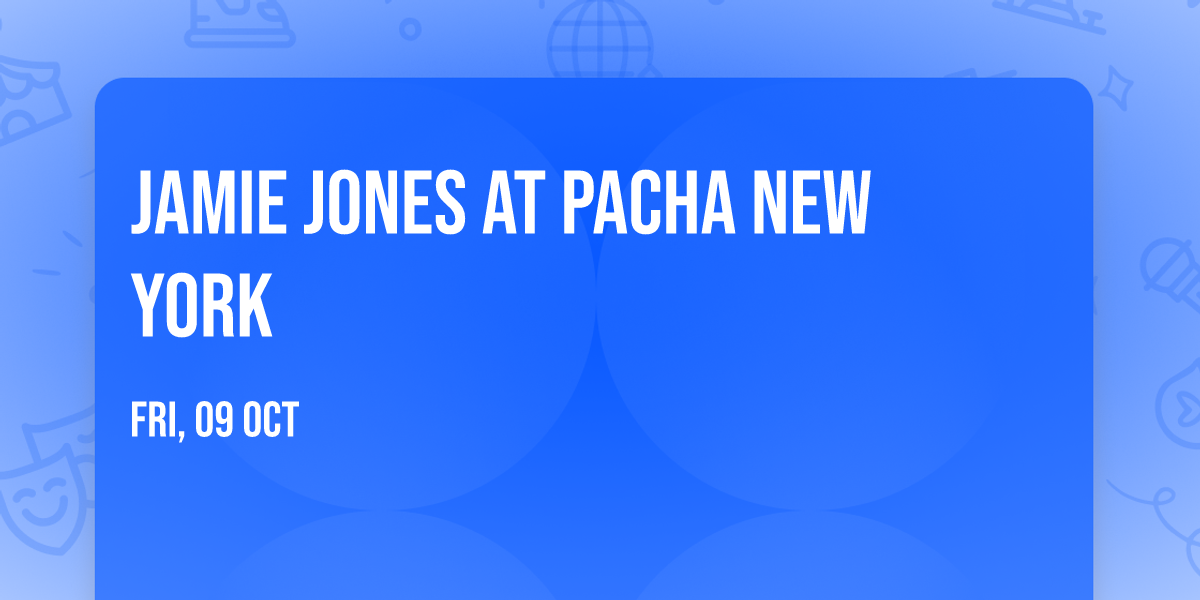 Jamie Jones at Pacha New York