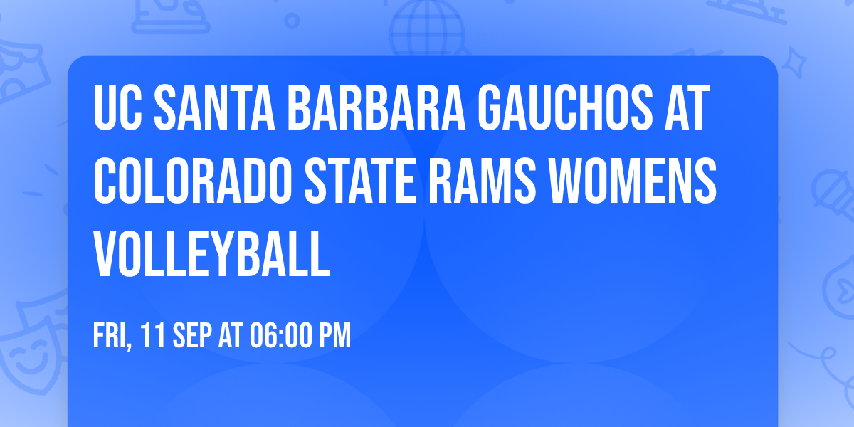 UC Santa Barbara Gauchos at Colorado State Rams Womens Volleyball