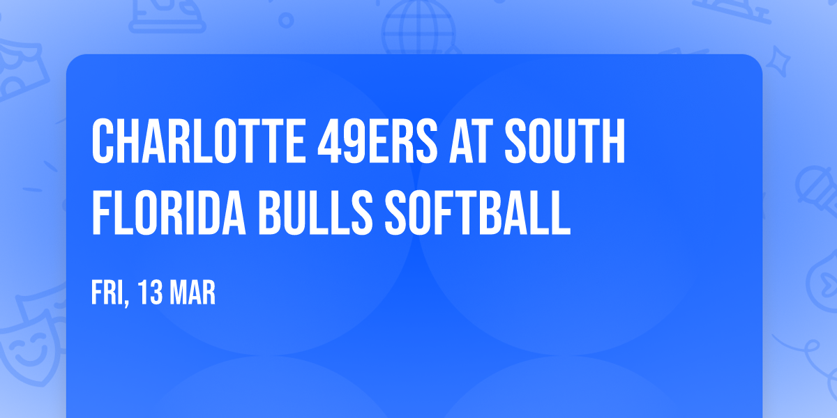 Charlotte 49ers at South Florida Bulls Softball