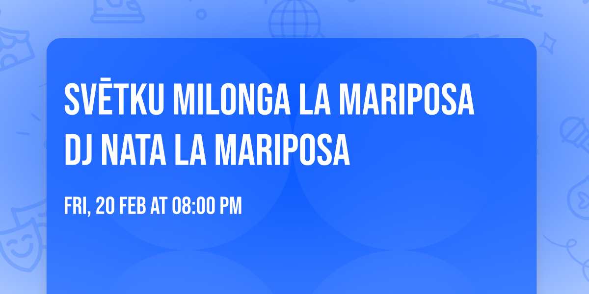 \u2728SV\u0112TKU MILONGA LA MARIPOSA \ud83d\udc83\ud83d\udd7aDJ Nata la Mariposa \u2728\u2728\u2728