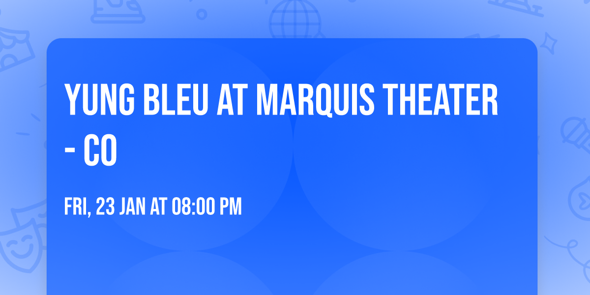 Yung Bleu at Marquis Theater - CO