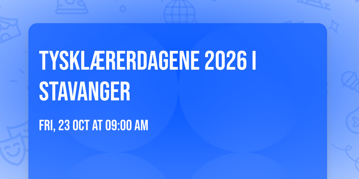 Tyskl\u00e6rerdagene 2026 i Stavanger 