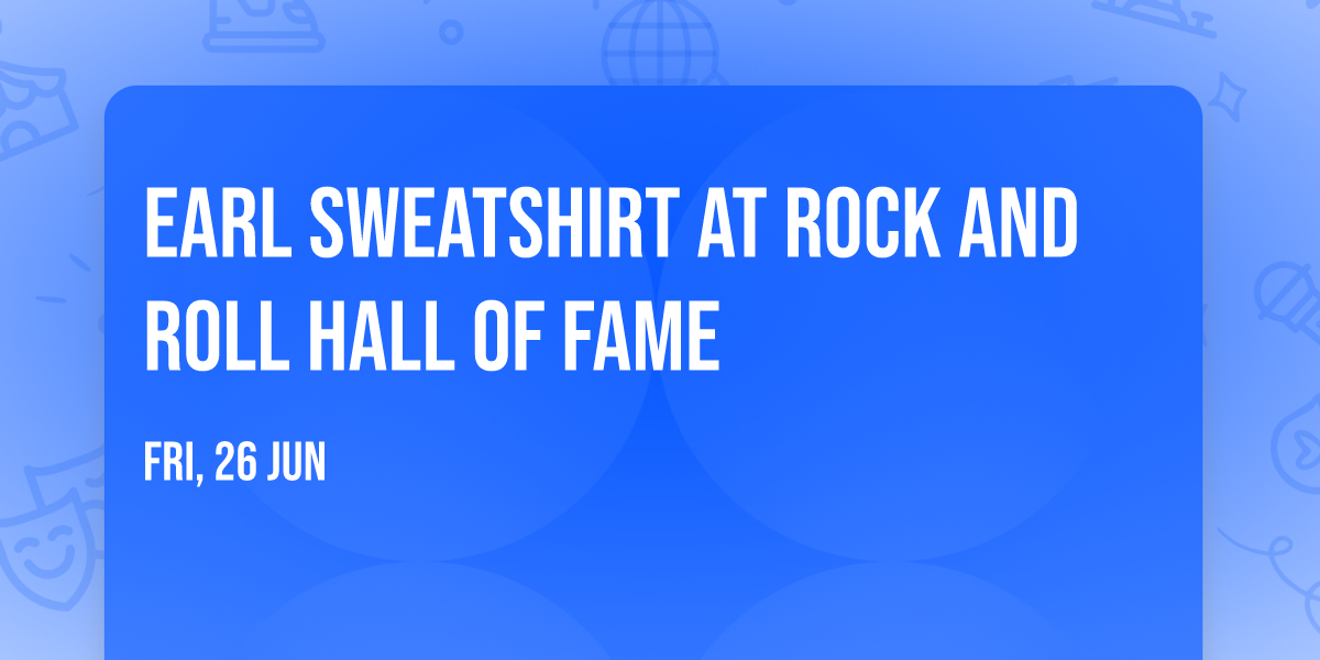 Earl Sweatshirt at Rock and Roll Hall of Fame