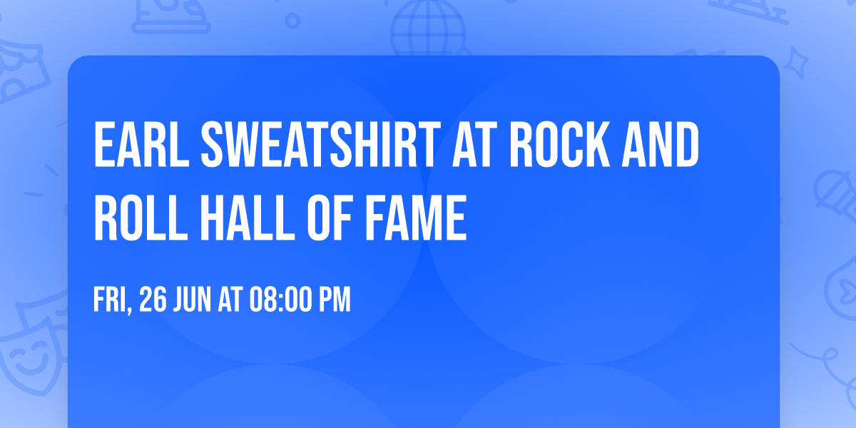 Earl Sweatshirt at Rock and Roll Hall of Fame