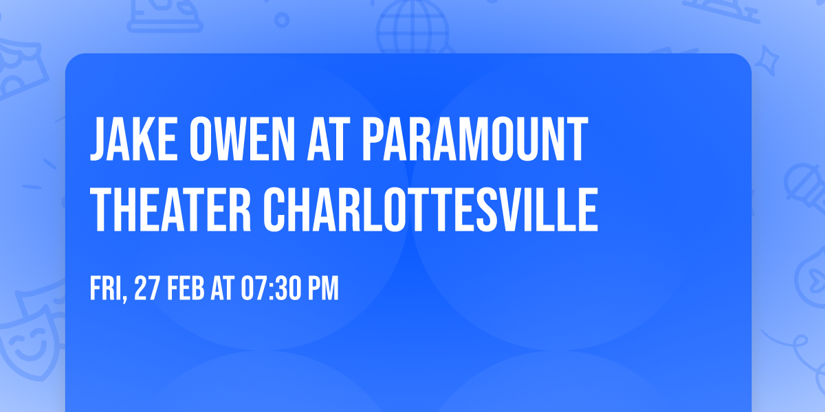 Jake Owen at Paramount Theater Charlottesville